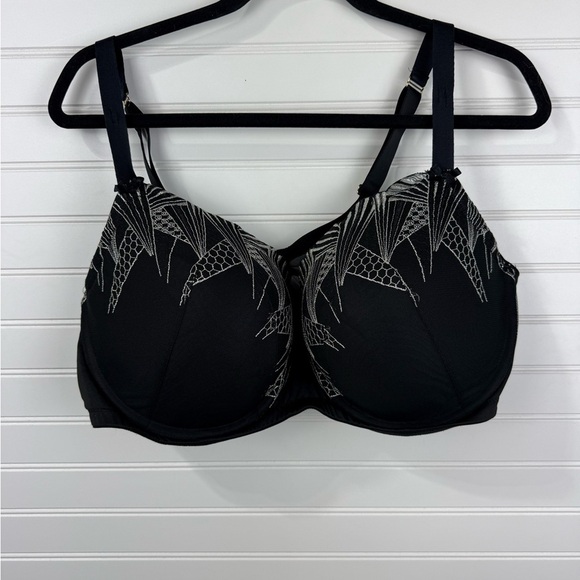 Cacique Lane Bryant Boost Balconette black and white bra. Full Figure size 40DDD - Picture 1 of 11